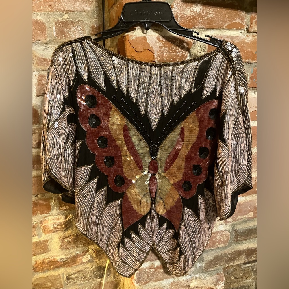 Sequin Butterfly Design Top.
